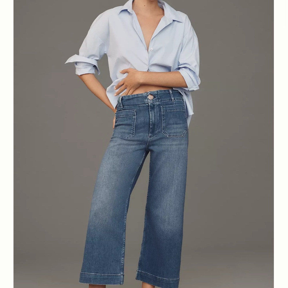 THE COLETTE CROPPED HIGH-RISE WIDE-LEG JEANS BY MAEVE Anthropologie